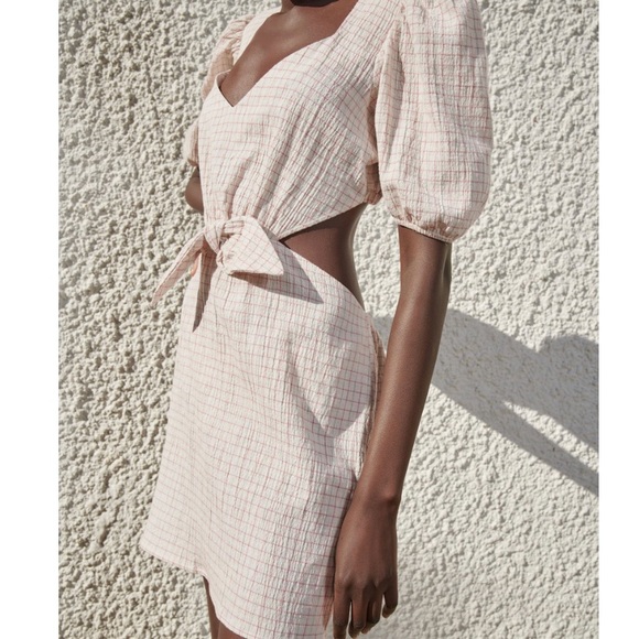 Zara | Dresses | Nwt Zara Cut Out Linen Blend Dress Multicoloredxs